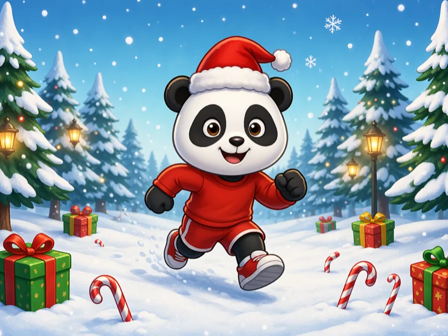 Christmas Panda Run game cover